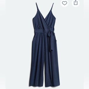 Stitch Fix Kaileigh Rica Knit Crop Navy Pattern Jumpsuit